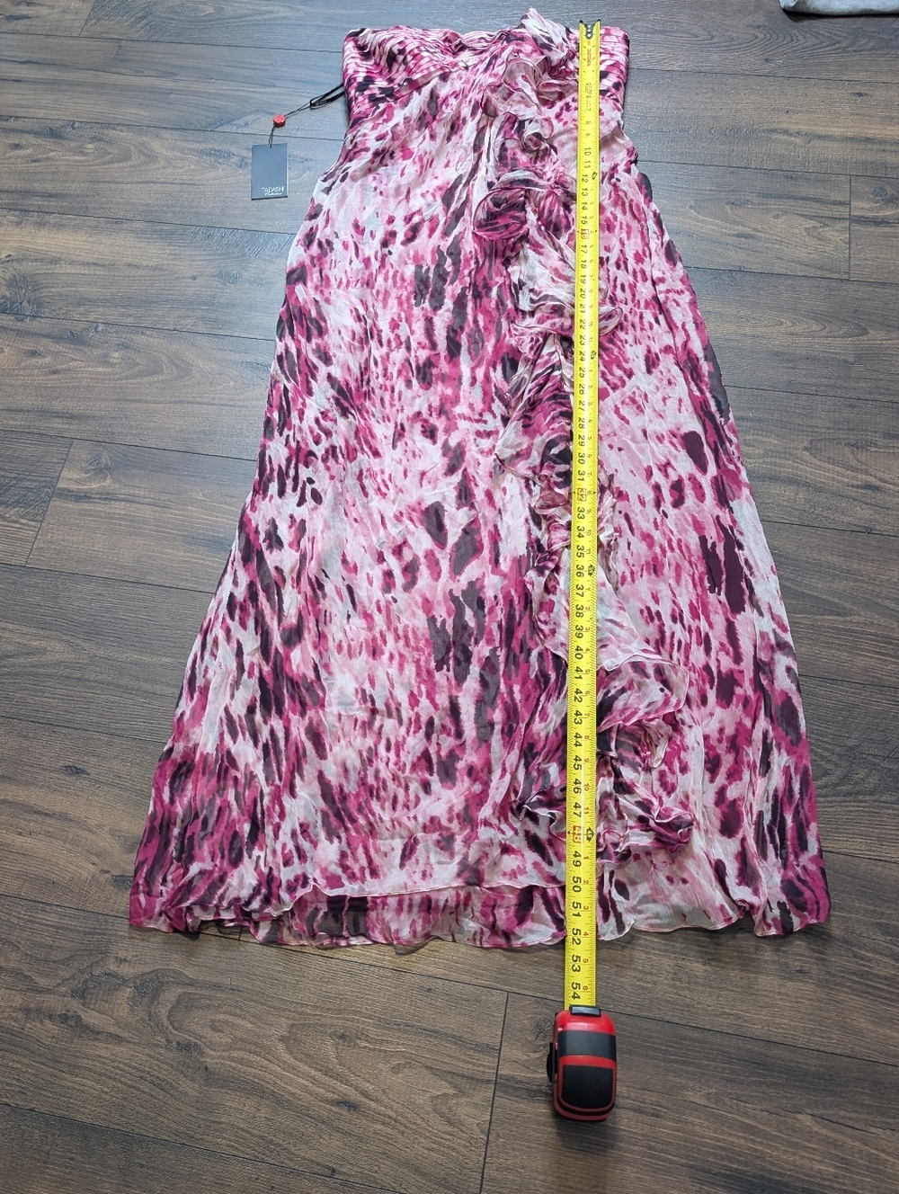Tadashi Raspberry Ruffle-Front Maxi Dress Size 12 New - Picture 5 of 9